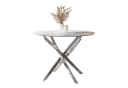 Lookway Esstisch BEIRA II Runder Tisch Keramik Weiss Silber Modern Bild 2