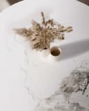 Lookway Esstisch BEIRA II Runder Tisch Keramik Weiss Silber Modern Bild 4