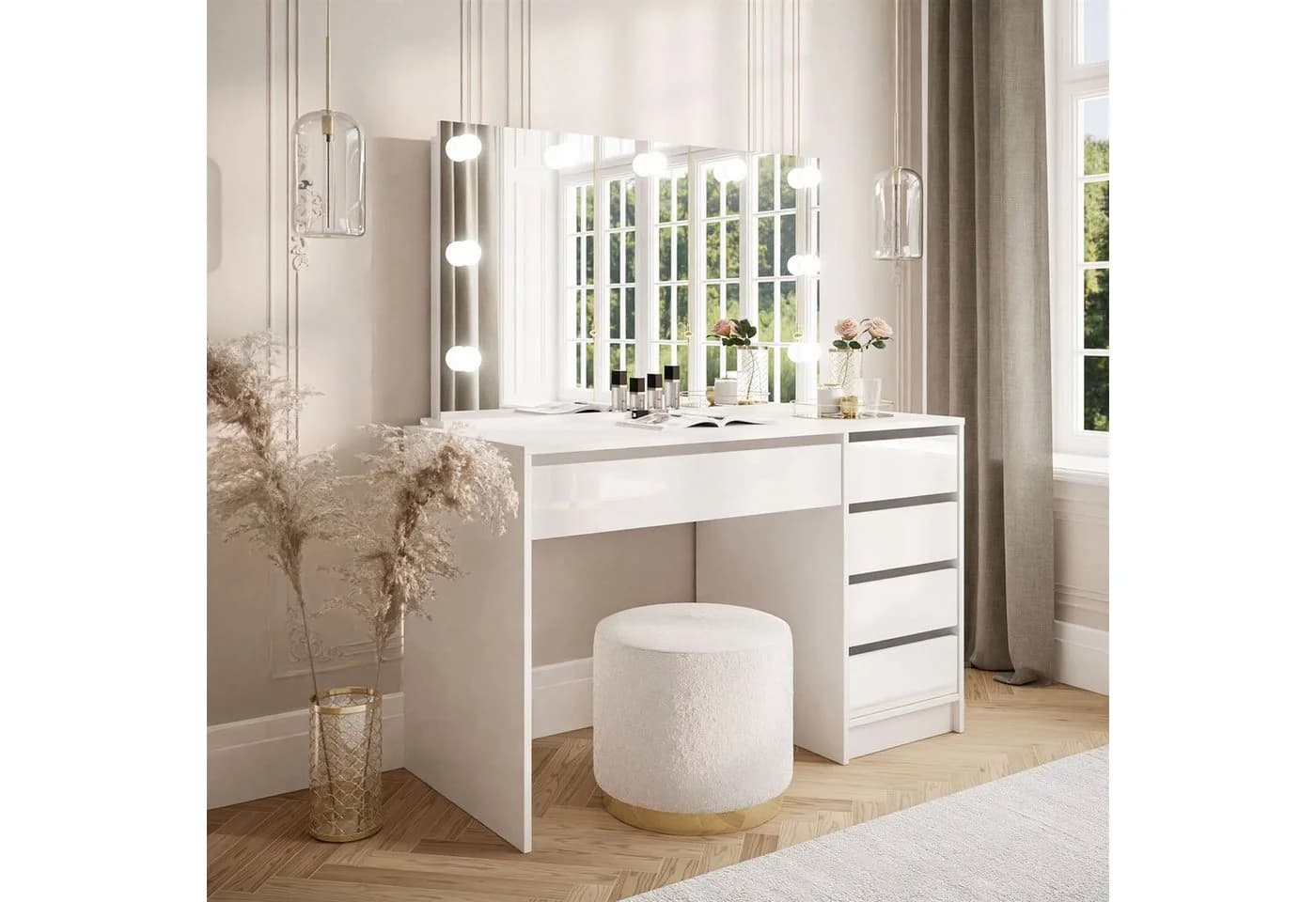 Lookway Schminktisch MADA ELITE mit Spiegel und LED Beleuchtung