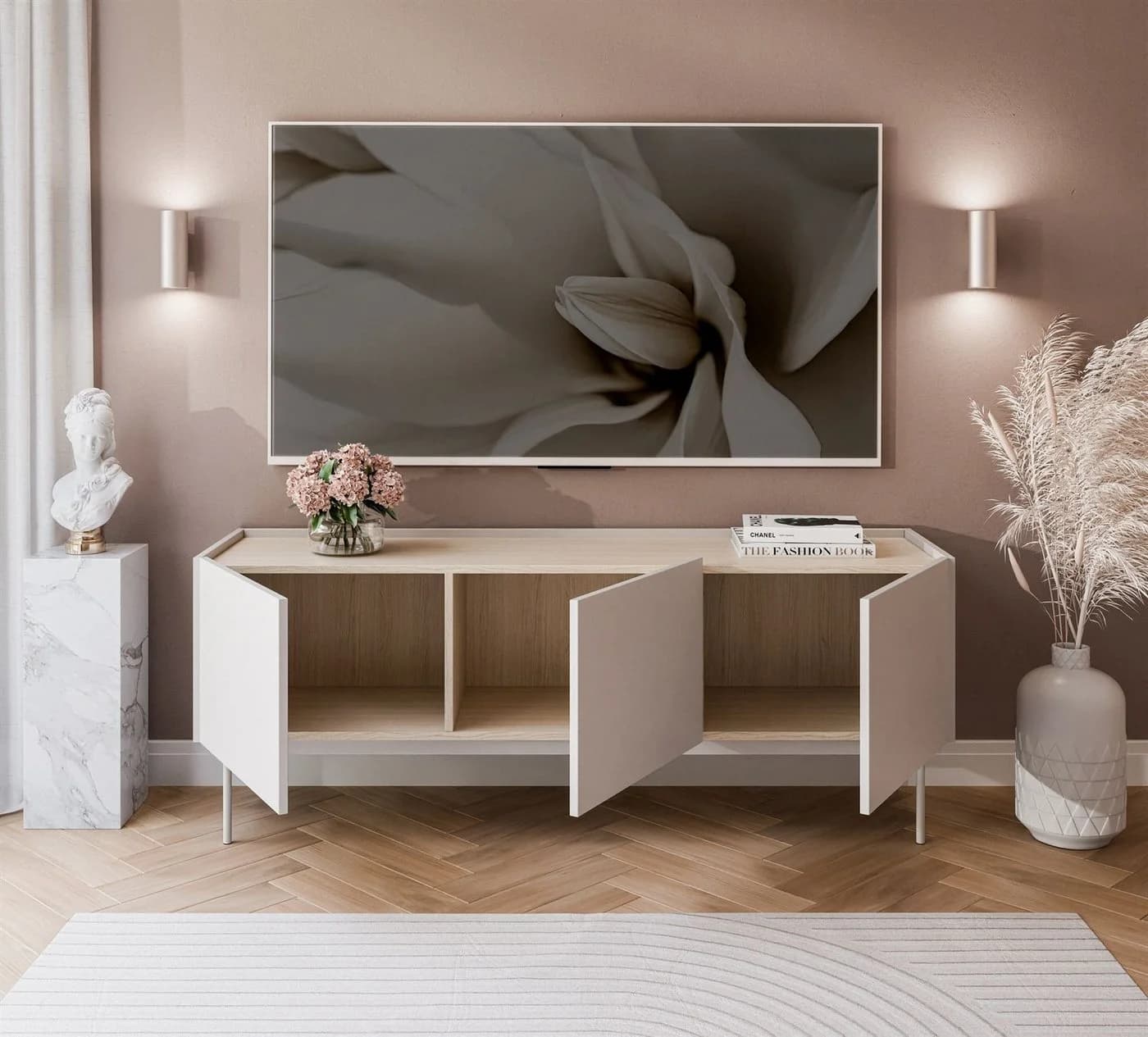 Lookway Lowboard ESSENCE TV Schrank Kaschmir Eiche Modern - Bild 4