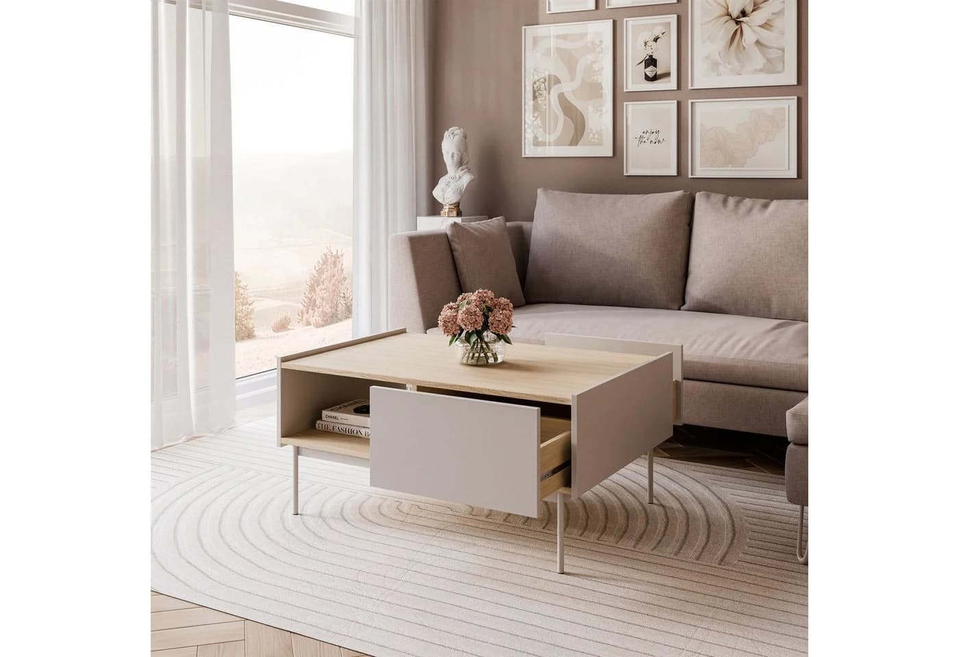 Lookway Couchtisch ESSENCE L97 mit Schublade Kaschmir Eiche - Bild 3