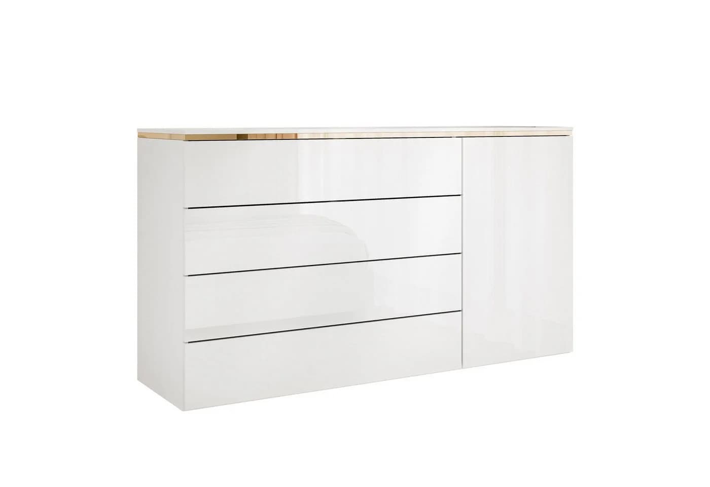 Lookway Kommode AURORA 4S1D weiß glänzend mit Schubladen - Bild 5