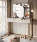 Lookway Schminktisch AURORA GOLD ELITE Kaschmir mit LED-Spiegel Bild 1