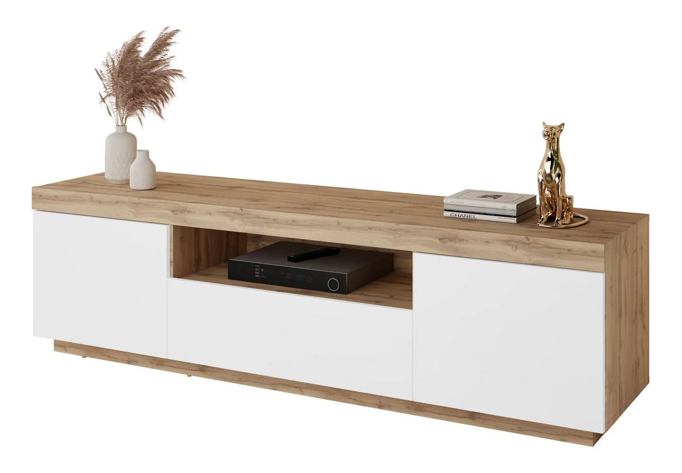 Lookway TV-Schrank YOSHI Industrial Design Weiß/Schwarz - Bild 2