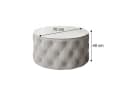 Lookway Couchtisch CHESTERFIELD Rund Gepolstert Glasplatte Weiss Bild 5