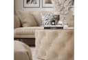 Lookway Couchtisch CHESTERFIELD 70 cm Rund Gepolstert Weiß/Beige Bild 3
