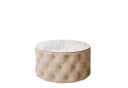 Lookway Couchtisch CHESTERFIELD 70 cm Rund Gepolstert Weiß/Beige Bild 5