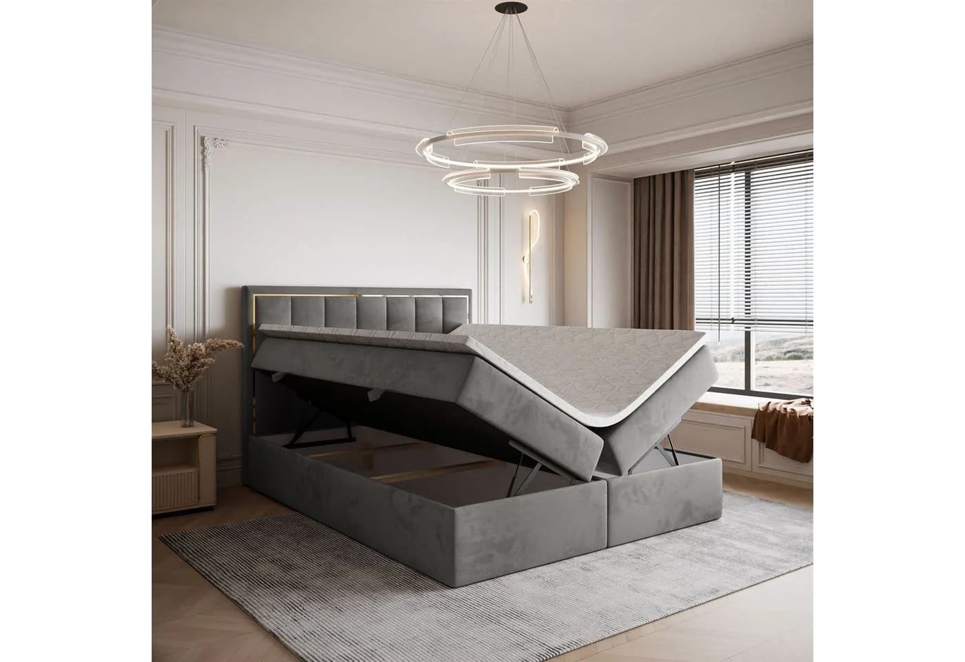 Lookway Boxspringbett AURELIA mit Bettkästen und Topper