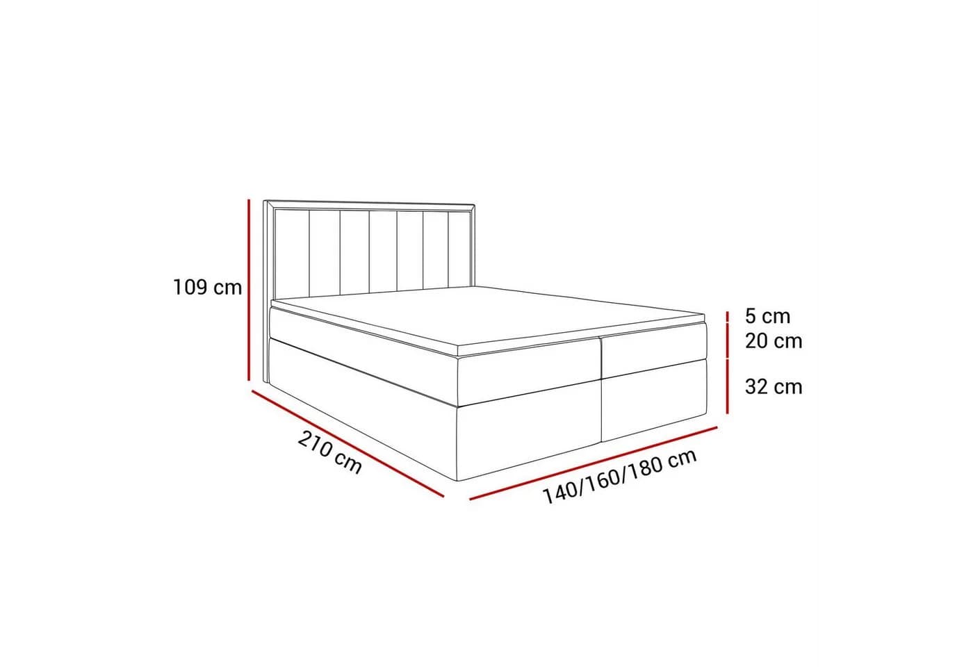 Lookway Boxspringbett AURELIA mit Bettkästen und Topper - Bild 5