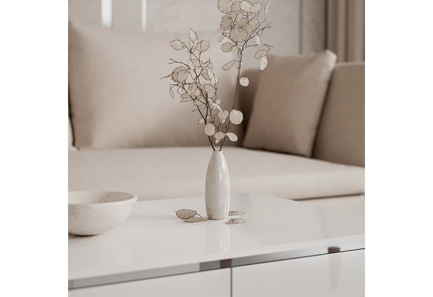 Lookway Couchtisch AURORA SILVER mit Stauraum Weiß/Silber - Bild 4