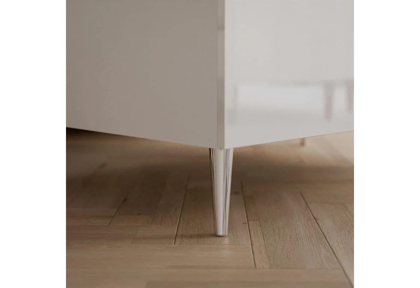 Lookway Couchtisch AURORA SILVER mit Stauraum Weiß/Silber - Bild 5
