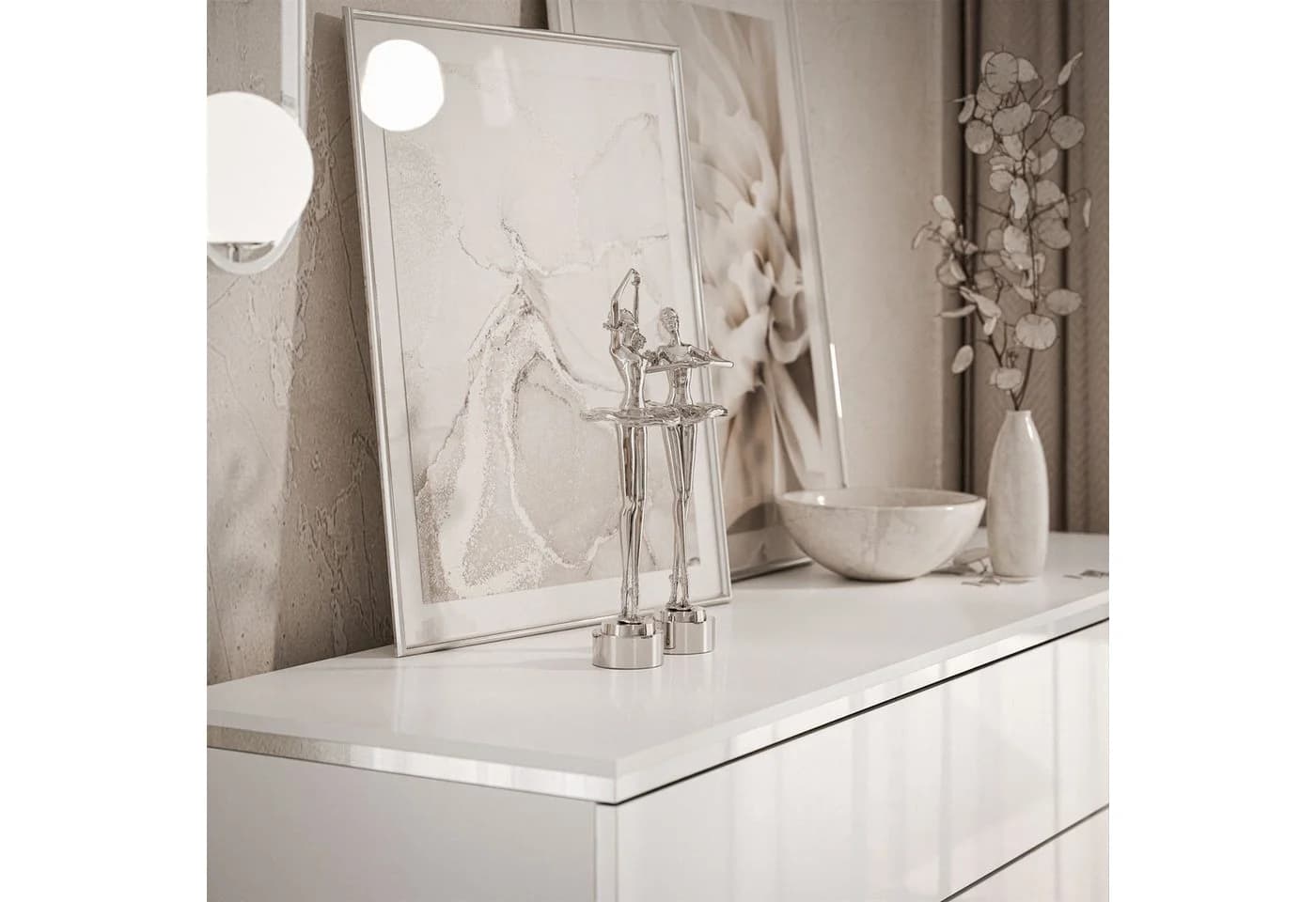 Lookway Kommode AURORA SILBER Hochglanz mit Schubladen - Bild 4