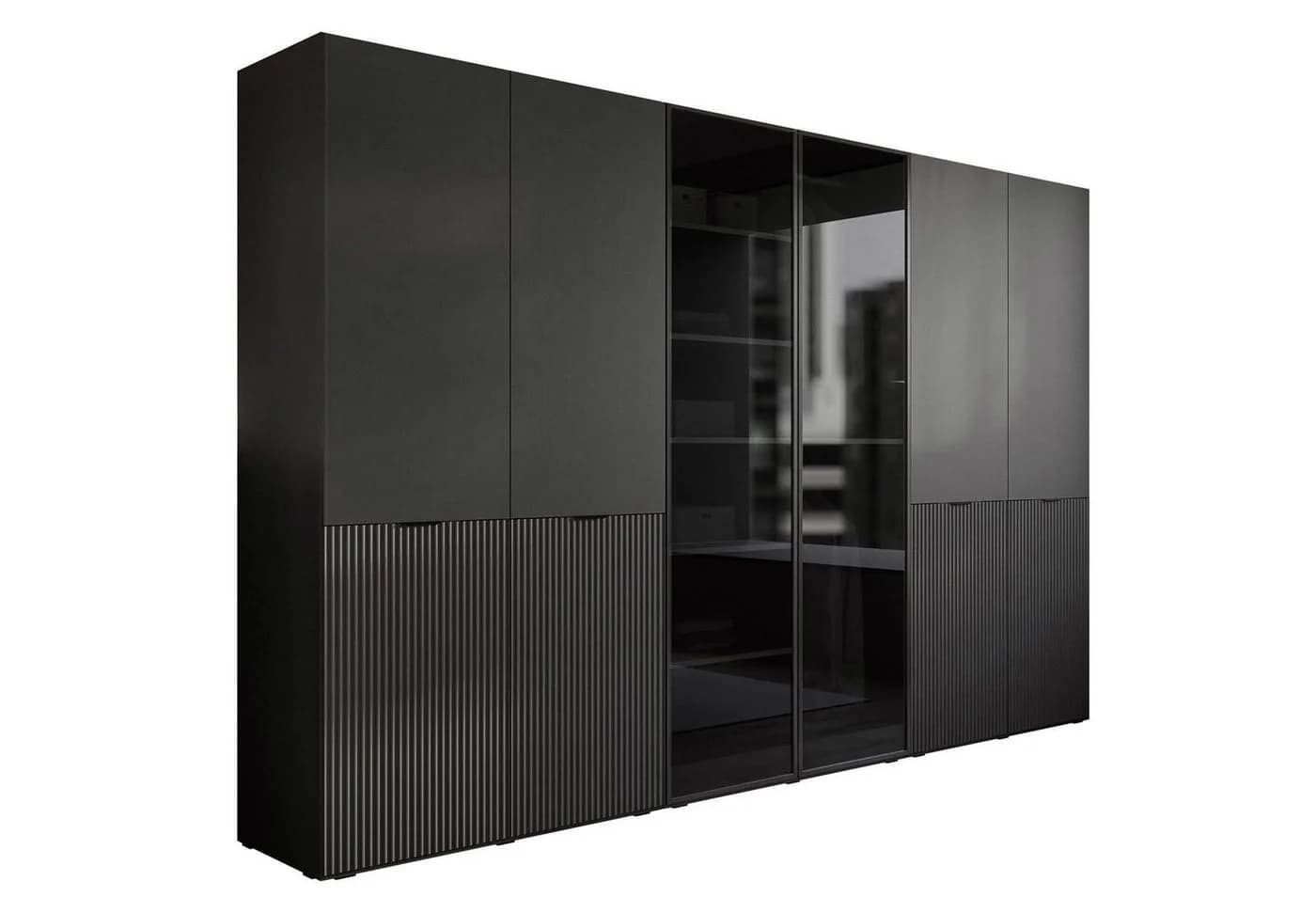 Lookway Kleiderschrank SANDBOX MODERN 300 Schwarzgrau Glas - Bild 2