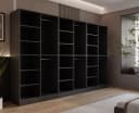 Lookway Kleiderschrank SANDBOX MODERN 300 Schwarzgrau Glas Bild 3
