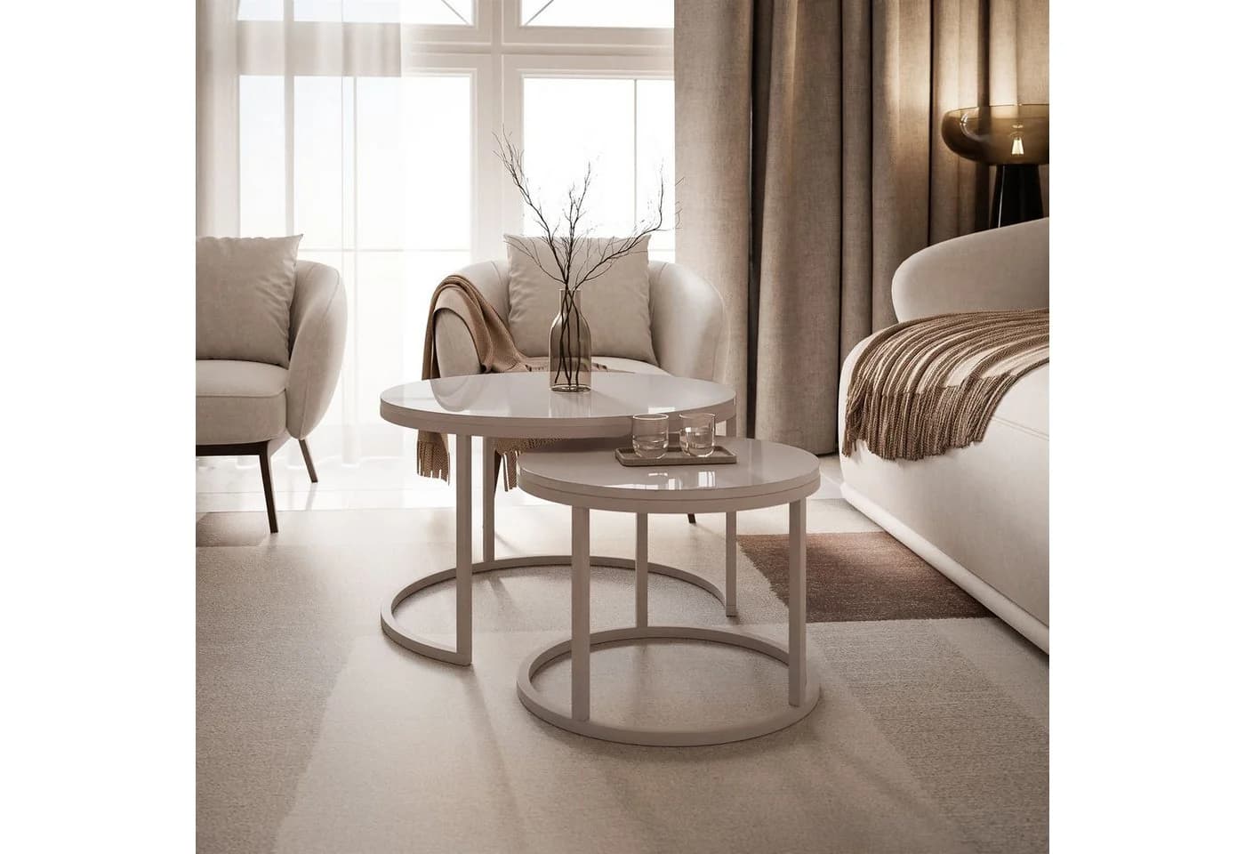 Lookway Couchtisch CIRI 2in1 KASCHMIR Hochglanz 2er-Set - Bild 3
