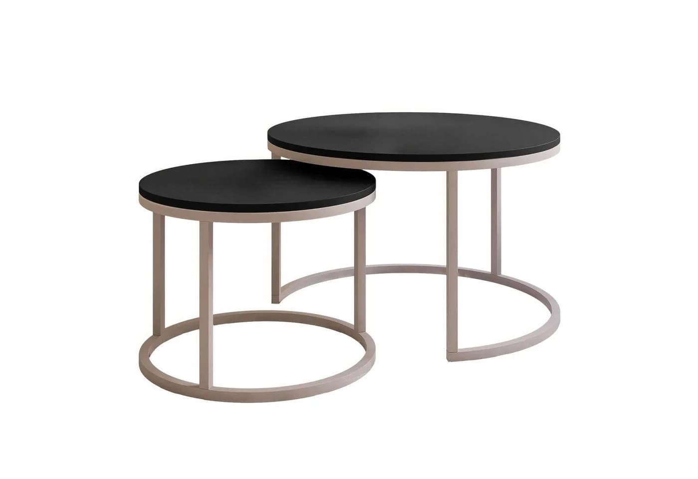 Lookway Couchtisch CIRI 2in1 Matt Schwarz 2er Set - Bild 2