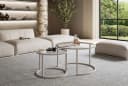 Lookway Couchtisch CIRI 2in1 Glas Set Modern Silber Transparent Bild 1