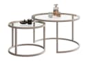 Lookway Couchtisch CIRI 2in1 Glas Set Modern Silber Transparent Bild 2