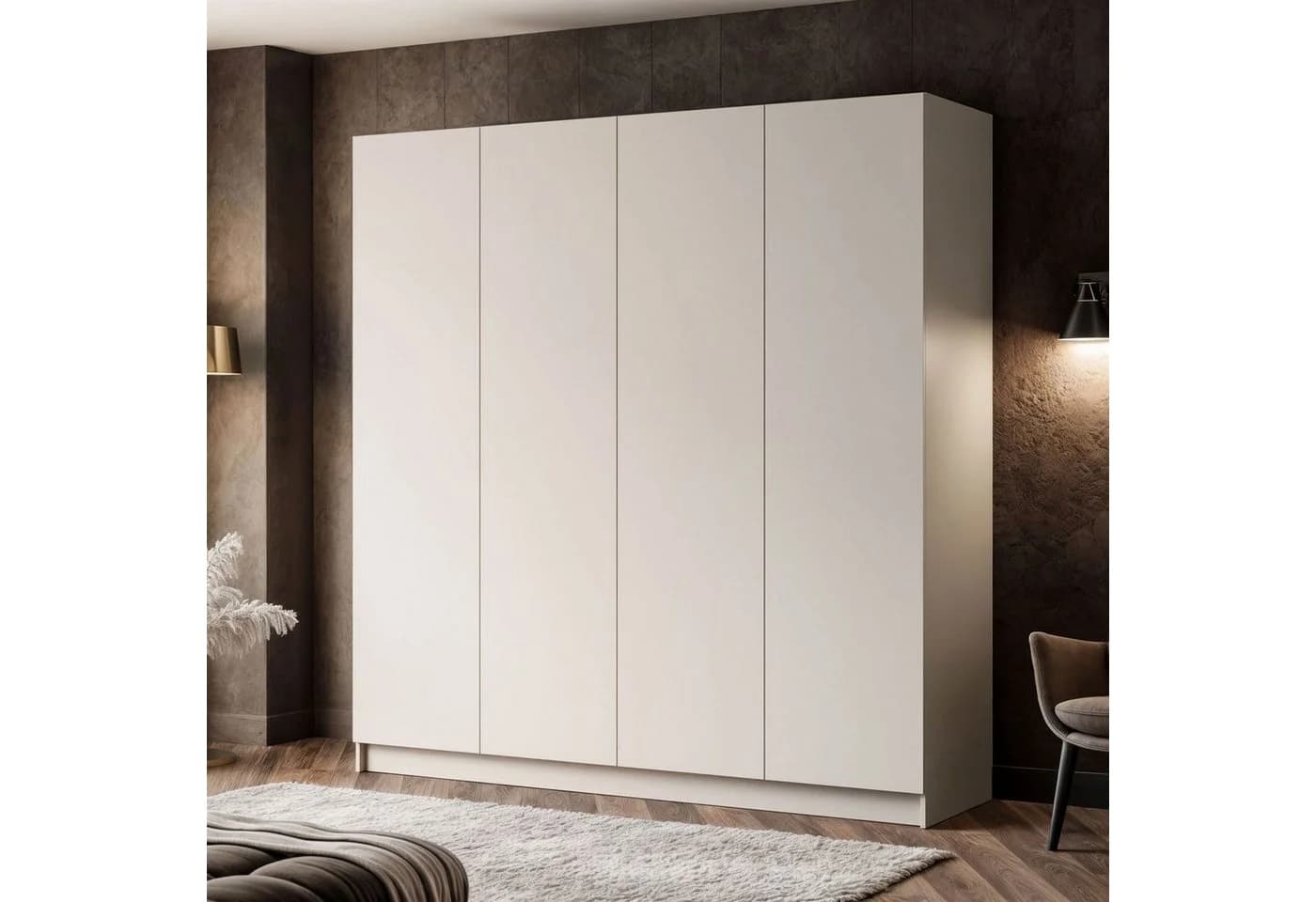 Lookway Kleiderschrank AUREL 4D KASCHMIR Vierflügelig Beige