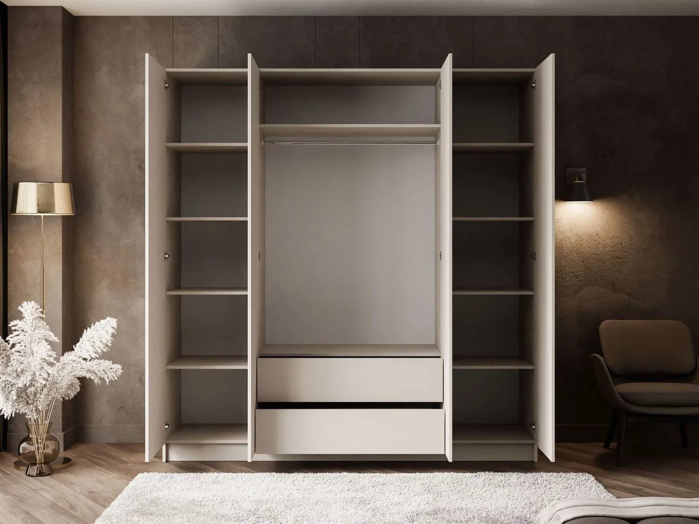 Lookway Kleiderschrank AUREL 4D KASCHMIR Vierflügelig Beige - Bild 4