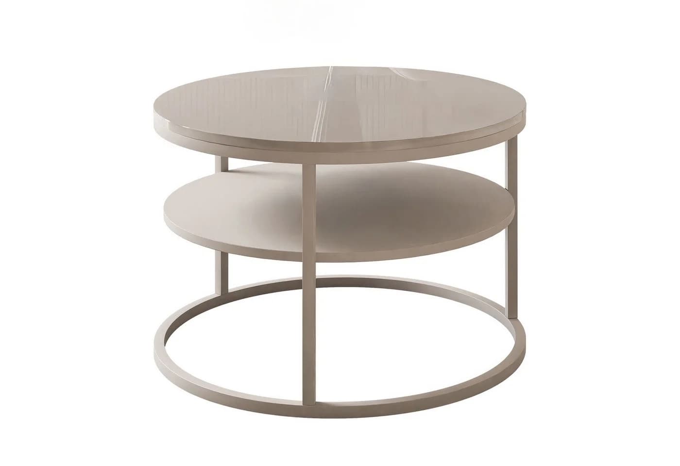 Lookway Couchtisch CIRI SLIM Kaschmir Hochglanz mit Ablage - Bild 2