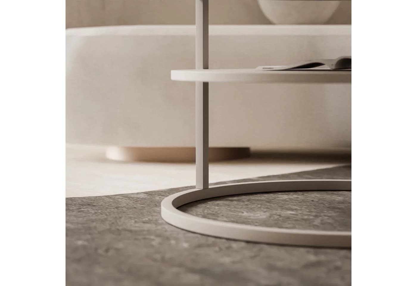 Lookway Couchtisch CIRI SLIM Kaschmir Hochglanz mit Ablage - Bild 5