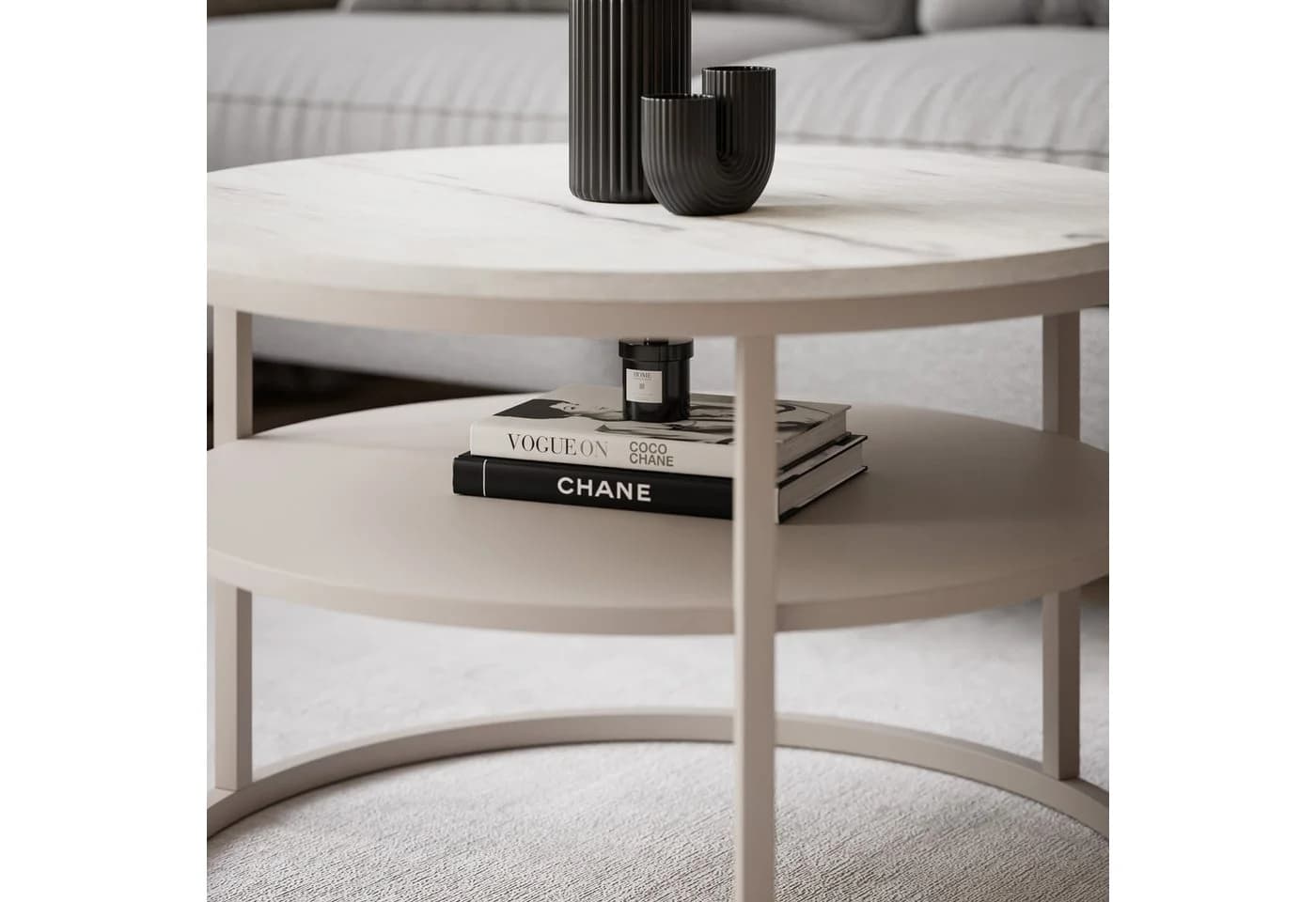 Lookway Couchtisch CIRI SLIM MATT Kaschmir mit Ablage - Bild 4