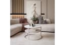 Lookway CIRI SLIM GLASS Couchtisch mit Ablage Glas Weiß Bild 1