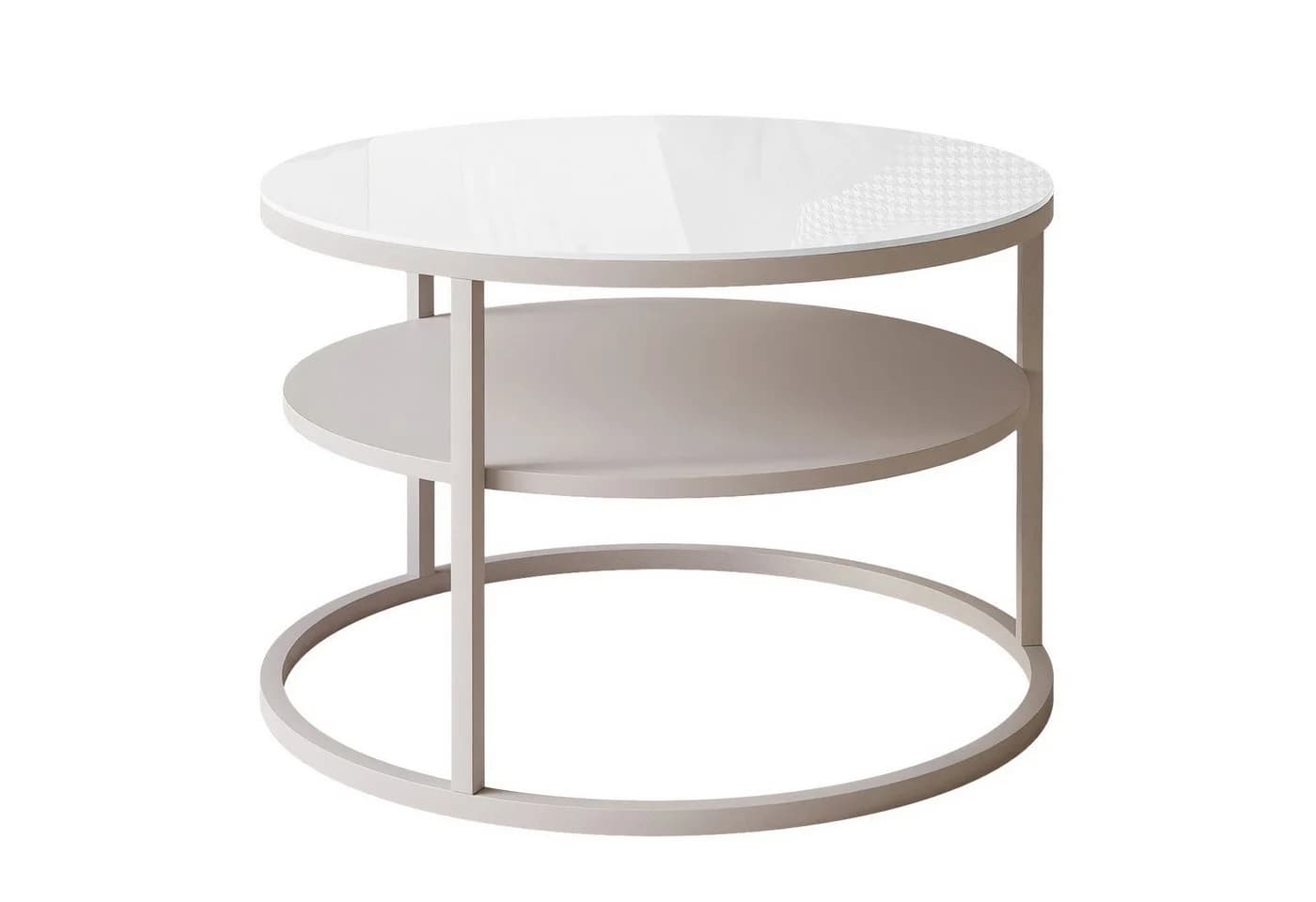 Lookway CIRI SLIM GLASS Couchtisch mit Ablage Glas Weiß - Bild 2