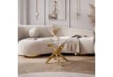 Lookway Couchtisch BEIRA Glasplatte 60cm Modern Gold Silber Schwarz Bild 1