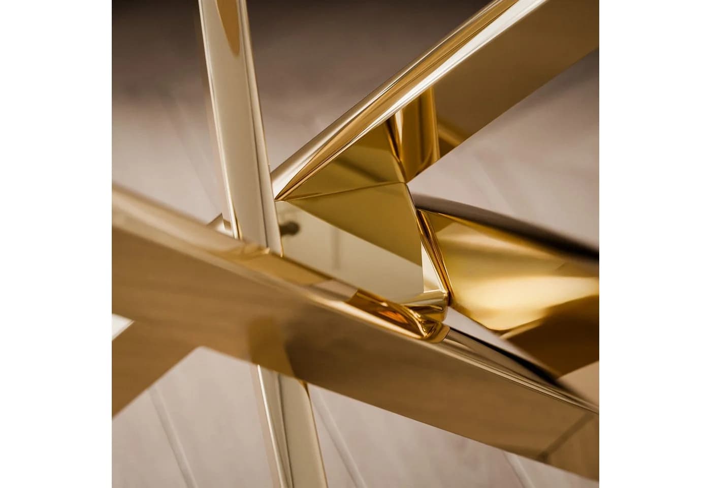 Lookway Couchtisch BEIRA Glasplatte 60cm Modern Gold Silber Schwarz - Bild 5
