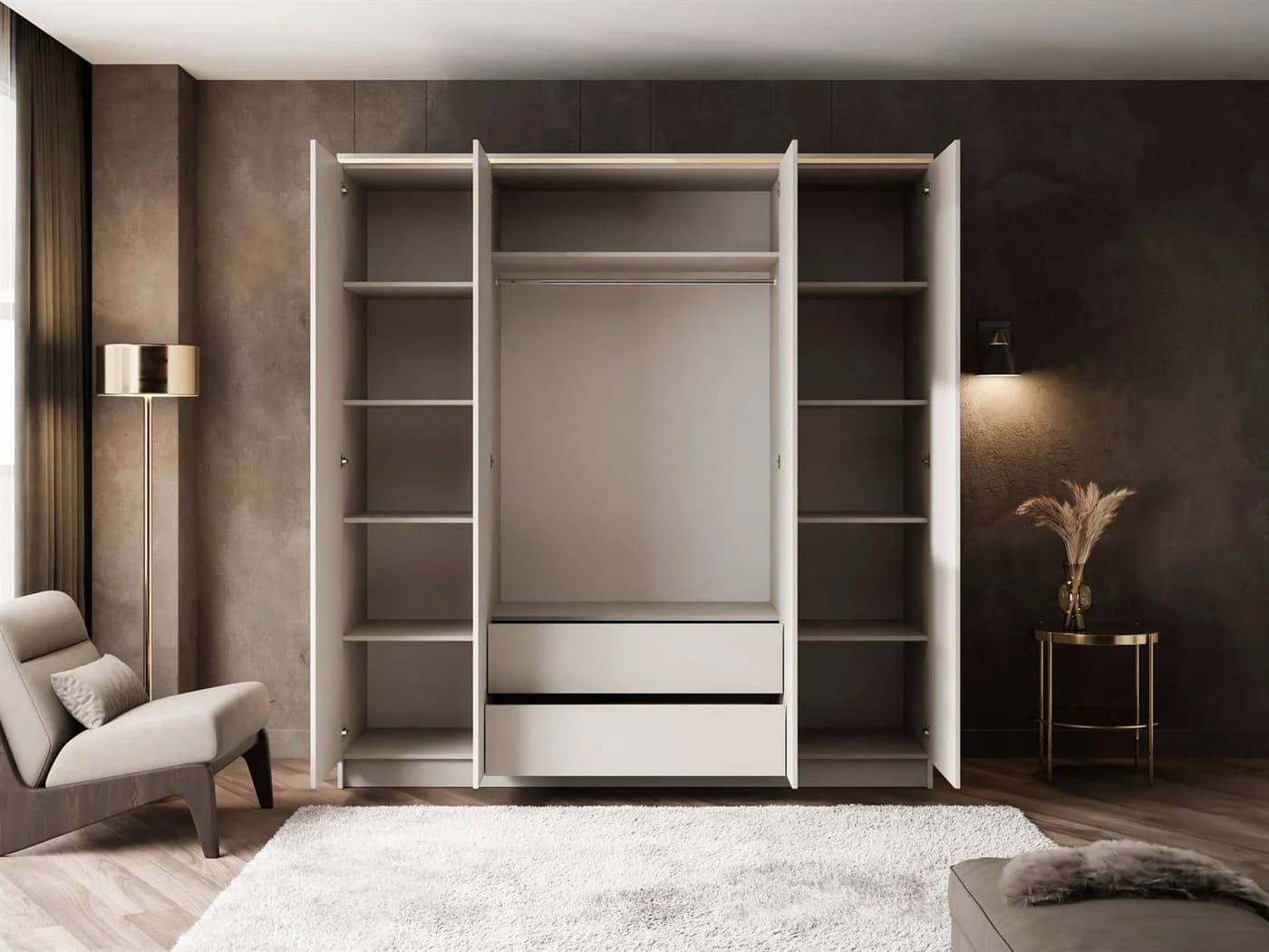 Lookway Kleiderschrank AURORA 4D Kaschmir mit Spiegel - Bild 4