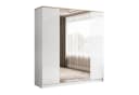 Lookway Kleiderschrank AURORA 4D Hochglanz Weiß mit Spiegel Bild 2