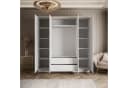 Lookway Kleiderschrank AURORA 4D Hochglanz Weiß mit Spiegel Bild 4