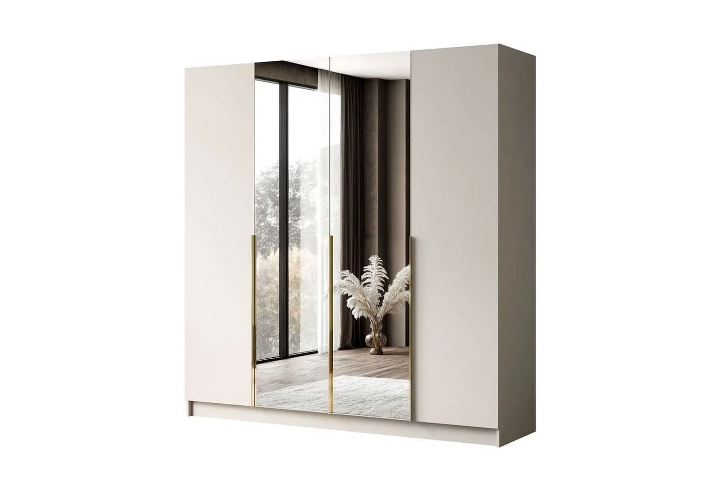Lookway Kleiderschrank AUREL 4D Kaschmir mit Spiegel und Schubladen - Bild 2