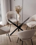 Lookway Esstisch BEIRA Glas Schwarz Silber Gold Bild 3