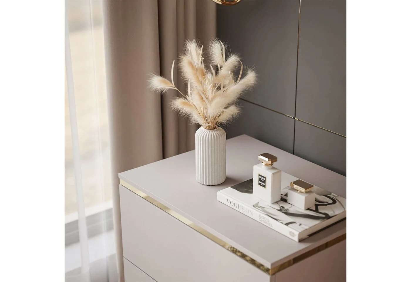 Lookway Nachttisch AURORA II Hängend Beige mit LED - Bild 4