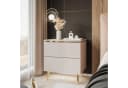 Lookway Nachttisch AURORA II Kaschmir mit LED und Gold-Zierleiste Bild 1