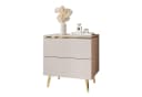 Lookway Nachttisch AURORA II Kaschmir mit LED und Gold-Zierleiste Bild 2