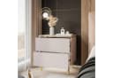 Lookway Nachttisch AURORA II Kaschmir mit LED und Gold-Zierleiste Bild 3