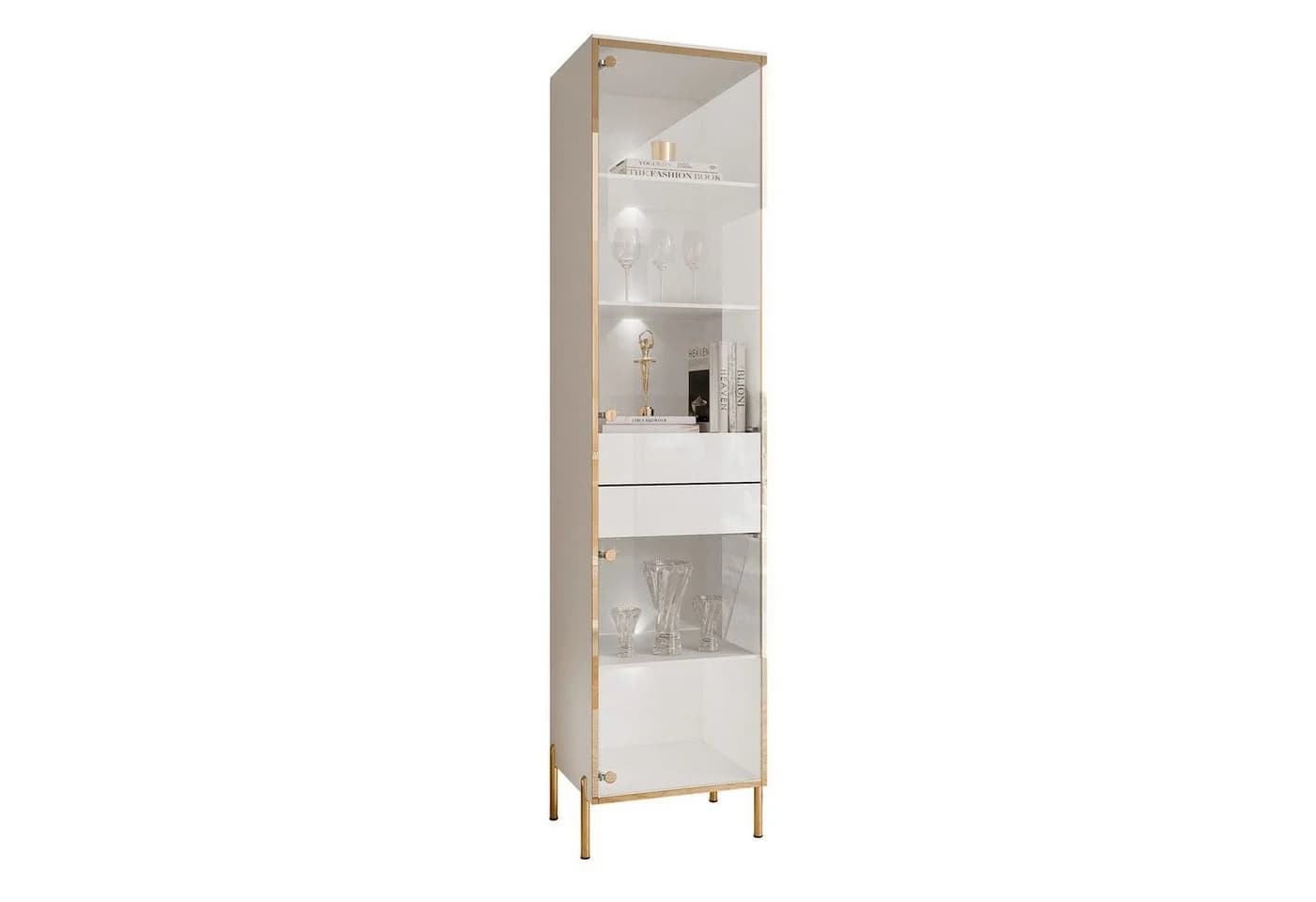 Lookway Glasvitrine AURORA Weiß mit LED-Beleuchtung - Bild 2