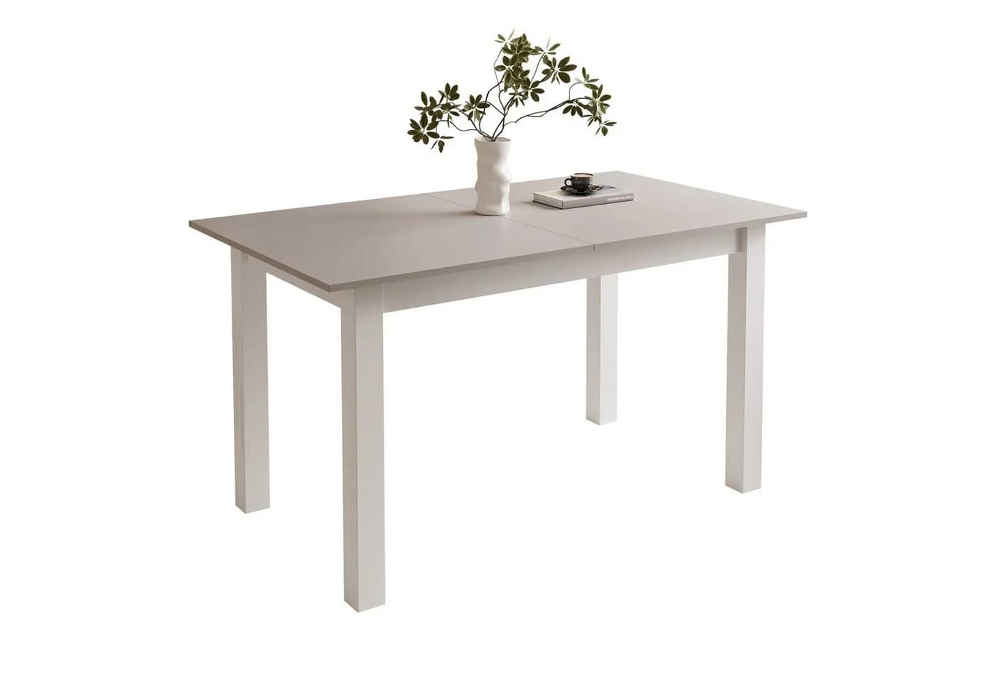 Lookway ARTON Ausklappbarer Esstisch Weiß/Beige 140-195 cm - Bild 5