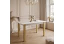 Lookway Esstisch ARTON GOLD Ausziehbar Weiß Gold Bild 1