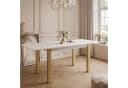 Lookway Esstisch ARTON GOLD Ausziehbar Weiß Gold Bild 3