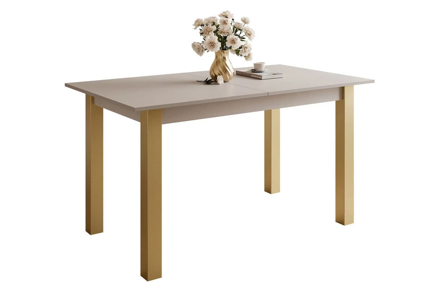 Lookway Esstisch ARTON GOLD Ausziehbar Beige Gold Metall - Bild 2