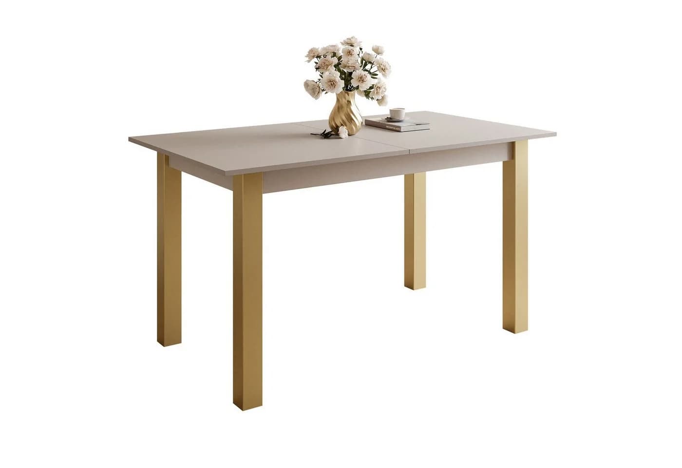 Lookway Esstisch ARTON GOLD Ausziehbar Beige Gold Metall - Bild 5