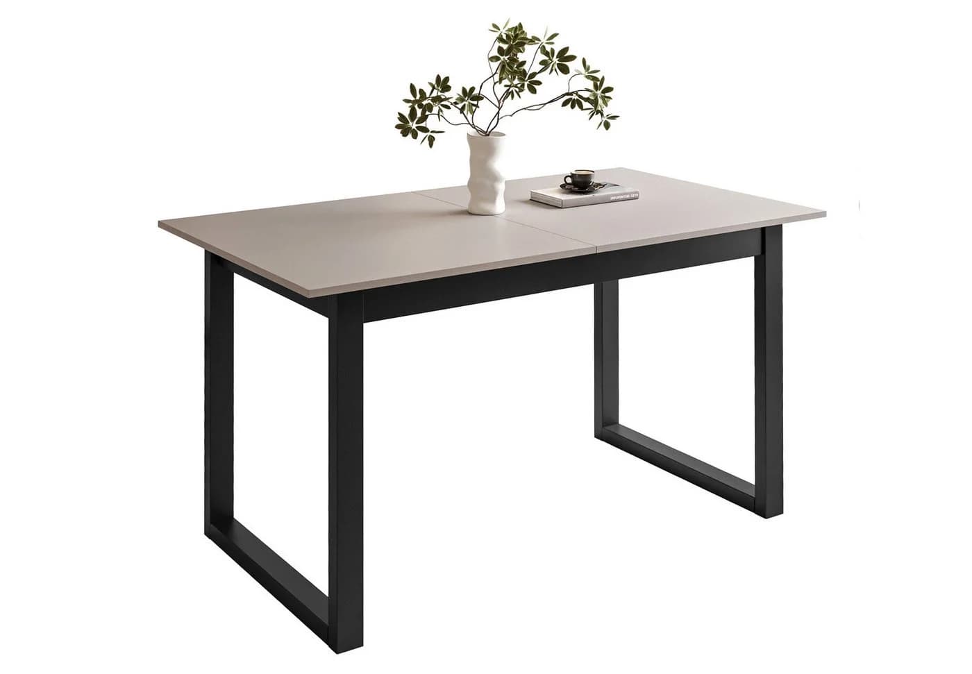 Lookway ARTON II Esstisch ausziehbar Schwarz/Beige Modern Industrial - Bild 2