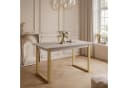 Lookway Esstisch ARTON GOLD II Ausklappbar 140-195 cm Beige/Gold Bild 1