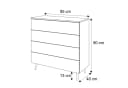 Lookway Kommode AURA 4S Weiß Hochglanz mit LED und Push-to-Open Bild 5