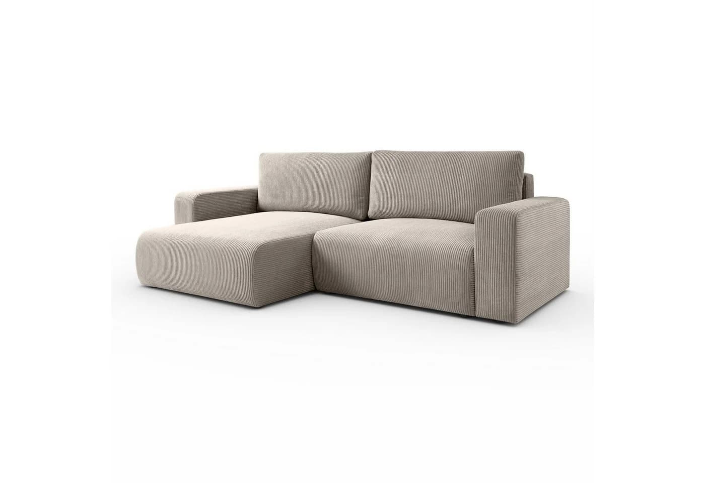 Lookway Ecksofa OPERA L-Form mit Schlaffunktion und Bettkasten Beige - Bild 3